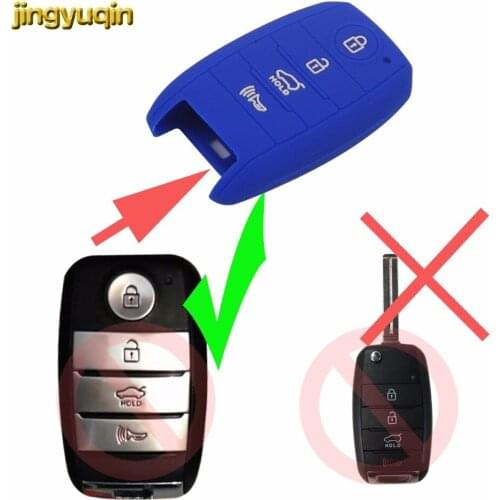 Jingyuqin 4Buttons Silicone Car Key Case Cover For KIA Cerato Forte Sorento Sedona 2014 2015 2016 Optima Sportage Smart Key