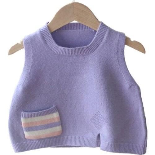 Kids Girls Vest Spring &Autumn Baby Girl Fashion Knitted Vest Sweater Foreign Trade Infant Kid Cute Cotton Knitwear