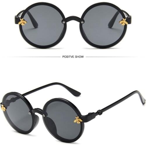 2019 Children Sunglasses Cute Round Little Bee Sunglasses UV400 Plastic Sport Sun Glasses For Baby Girls Boys Glasses Oculos