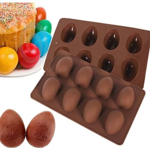 DIY Silicone Mold 8 Cavity Oval Shape Handmade Chocolate Soap Mold Cake Decoration Tools