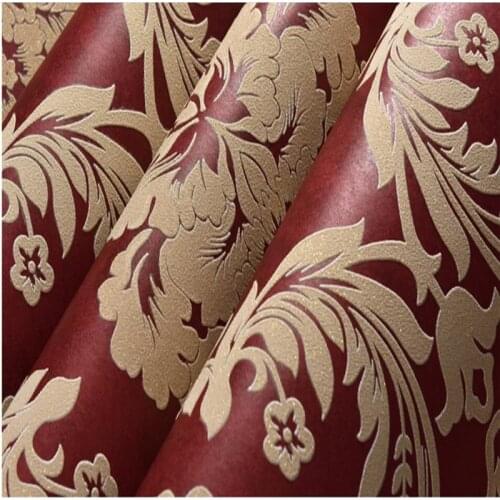Wellyu European 3D relief non-woven wallpaper living room dining room study den wallpaper Damask vintage wallpaper