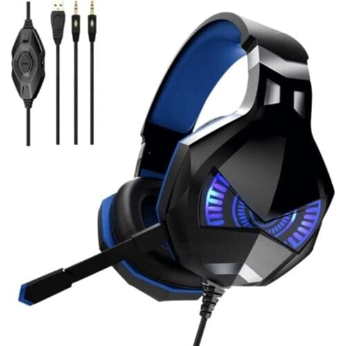 Gaming Headset Headphones for Ps4 Ps5 One Controller Noise Isolating over Ear Headphones with Mic Led Light