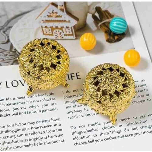 Exquisite European Style Small Censer Electroplating Color Candy Box Box Decoration Retro 1pc Color Gold Silver Little Wedd
