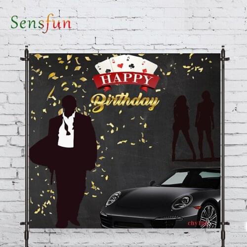 LEVOO Photographic Background Black Suit Birthday Boss Sports Car Background Photobooth Photo Studio Fabric Shoot