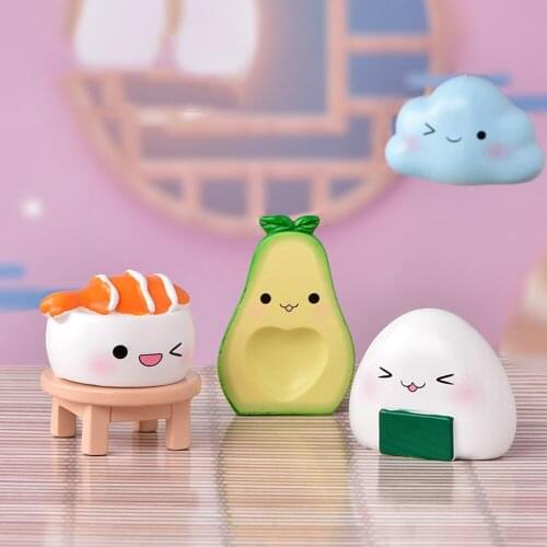 Cute Cartoon Fruit Emotional 3D Cabochon Charms DIY Art Decoration Small Statue Figurine Crafts Ornament Miniatures,1Yc18971