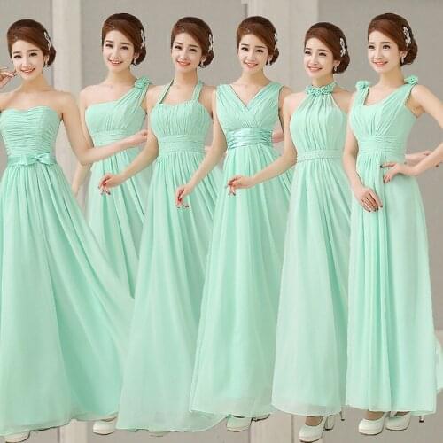 Mint Green Bridesmaid Chiffon To Party Long Formal Lilac Champagne Prom Dresses Under $50 Vestidos Dama De Honor