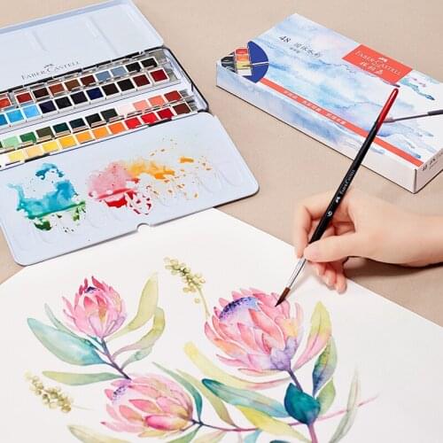 1set Faber-Castell Professional Solid Watercolor Paints Set 24/36/48 Colors Water color Pigment Set Student Art Supplies