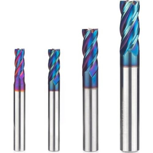 Vsharp Carbide Square End Mill Set 4 Flutes Titian Coated Milling Cutter Tungsten Cutting CNC Tools for Metal 4 6 8 12mm HRC65
