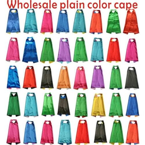 Wholesale plain Solid 70*80CM 2layer Satin Superhero Cape child cape,personality capes,custom satin capes