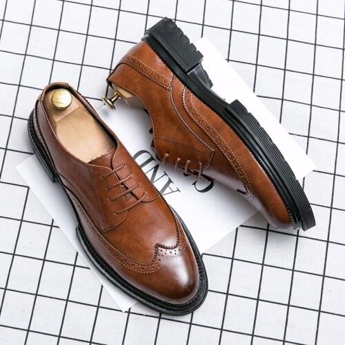 New Men Shoes Leather Dress Shoes 2020 Spring & Autumn Fashion Brand Oxford Shoes Mens Casual Footwear Comfortable Formal Shoes