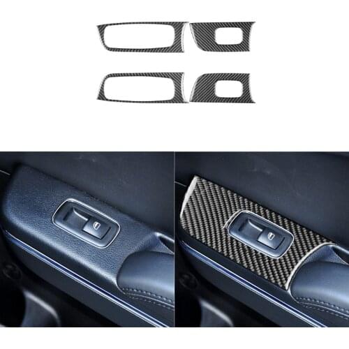 Fit For Dodge Charger 2015+ Carbon Fiber Door Arm Rest Panel Sticker Interior Window Control Button Car Accessories