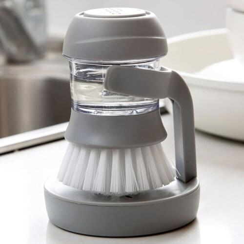 Dropship New Household Kitchen Washing Utensils Pot Dish Brush With Liquid Washing Soap Dispenser Pot Brush Dish Brush Cleaning
