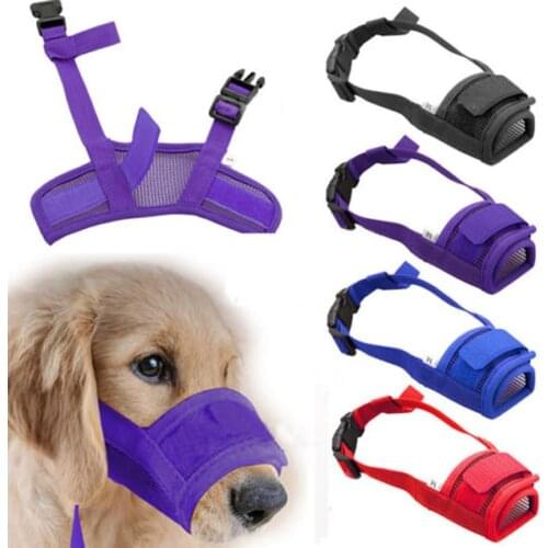 Pet Dog Adjustable Mask Bark Bite Mesh Mouth Muzzle Grooming Anti Stop Chewing
