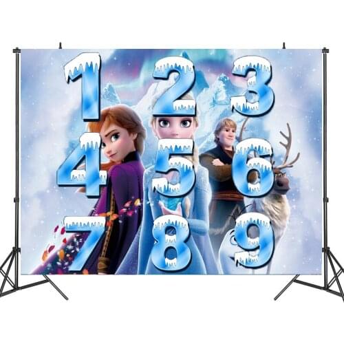 Disney Frozen Party Backdrops Backdrop Number Age Curtain Photobooth Childrens Birthday Party Wall Decorations Backdrop Stand