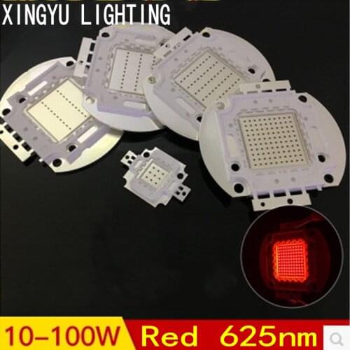 Led lamp beads 10 20W 30W 50W 100W high power LED integrated lamp beads light source highlight red lamp beads 620-625NM