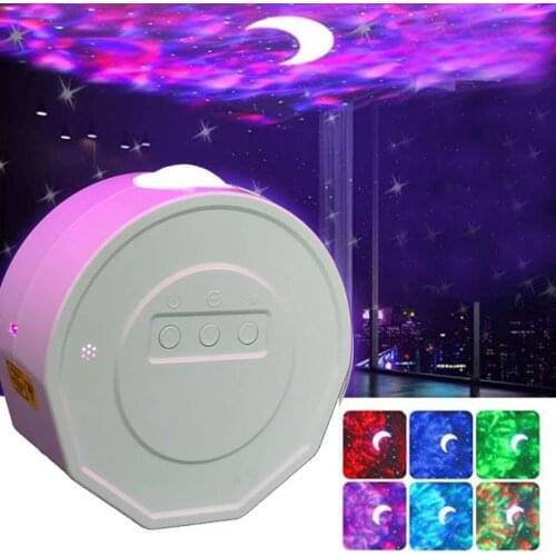Led Polygon Music Rotating Ocean Moon Water Pattern Flame Starry Sky Light Projector Night Light Stage Projection Light
