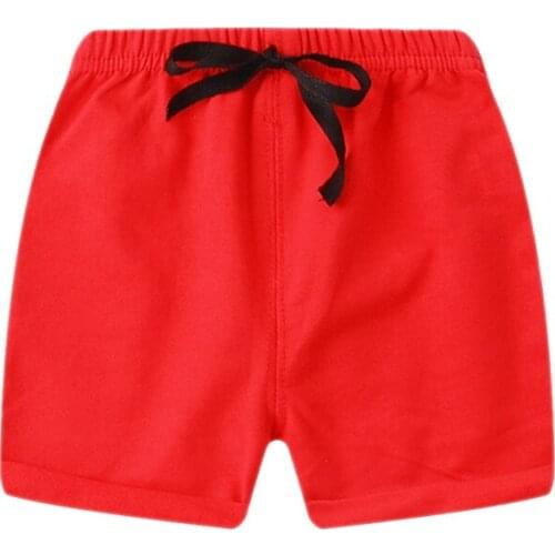 1-6 Years Boys Girl Shorts 100% Cotton Red Black Blue Shorts For Kids Short Sport Pants 2021 New Running Shorts Fashion Trousers