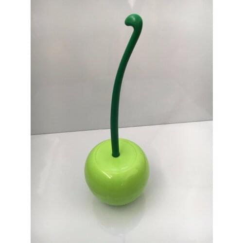 1PC Cute Cherry Shaped Toilet Scrub Cleaning Brush Tool with Holder Plastic Toilet Brush Bathroom Cleaning OK 0177