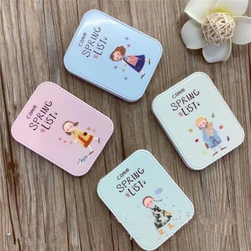 1pc Anti-fall Cartoon Portable Small Mirror Cute Girls Makeup Mirror Pocket Mirror for Beauty Tools
