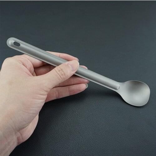 1 Pc Long-handled Titanium SpoonTitanium Spoon Camping Spoon Outdoor Tableware Camping Hiking Picnic Spoon Tableware M