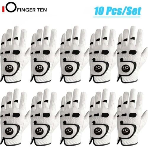 Soft Comfortable Leather Mens Golf Gloves with Ball Marker 10 Pcs Left Right Hand Pair Breathable All Weather Grip Dropshipping