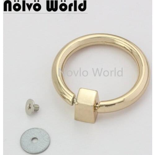 2 pieces test, inner width 30mm, gold metal tassel cap clasp square buckle screw ring connector bag hanger hardware
