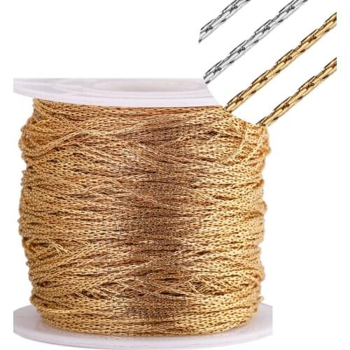 5 Meter/lot 0.6mm/0.8mm/1mm Stainless Steel Tiny Gold Cable Chains for Diy Jewelry Making Wholesale Bulk Chain