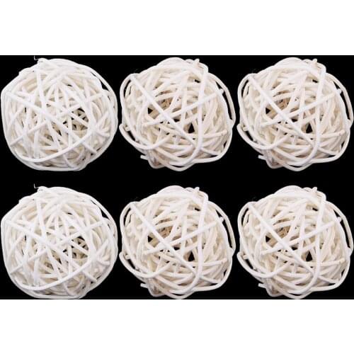 6x Decorative Rattan Twig Balls Vase Bowl Filler Rattan Wicker Cane Balls