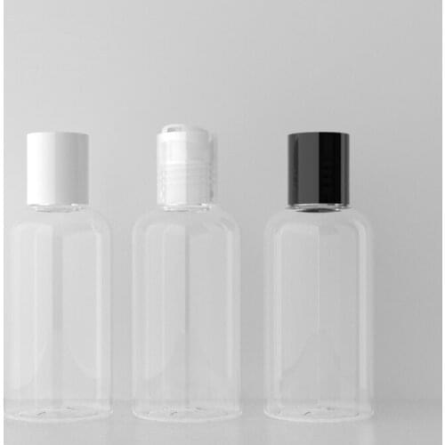 75ML X 30 Clear Empty Small Plastic Shampoo Bottles With Disc Cap Press Lid PET Liquid Soap Container For Cosmetic Packaging