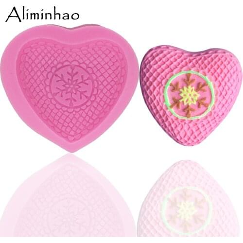 B0253 Heart love shape snowflake cake dessert Sugarcraft Silicone mould chocolate fondant cake decorating tools Soap mold