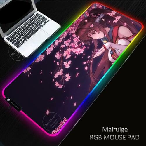 Large RGB Anime Mouse Pad Gaming Sexy Girl Mousepad LED Mause Pad Gamer Mouse Carpet Big Mause Pad PC Desk Pad Mat with Backlit