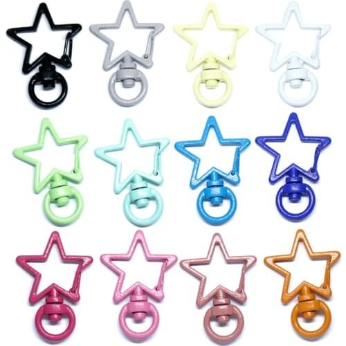 REGELIN 10pcs/lot Star shape Key Chain Lobster Key Ring Pom Gift For Women Girl Bag Pendant Charm Key chain Fashion Jewelry