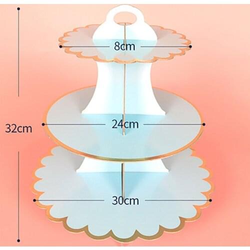 Paper Cake Stand Birthday Party Supplies Disposable Multi-layer Dessert Table Wedding Cake Topper Home Decor Stand