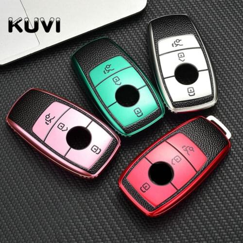 PU Leather Car Remote Key Case Cover For Mercedes Benz E C S Class Serials E200 E300 Maybach S320 S450 S350 W204 W210 W203 W212