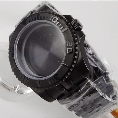 40mm Automatic Steel PVD Coated Watch Case for NH35A NH36A Movement Jubilee Strap Sapphire Glass Screw Crown