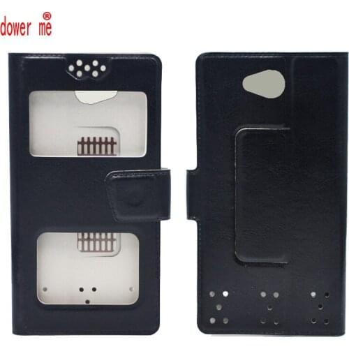 Dower me Double window Flip PU Leather Case Cover For Fly Life Compact 4G Smart Phone In Stock N3