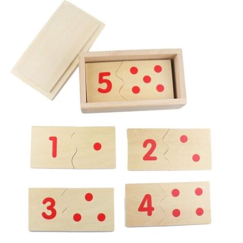 Montessori Wooden Toys Learning Digital Educational Toy Numbers Match WithThe Dot Educational Learning For Kids Juguetes J3146Y
