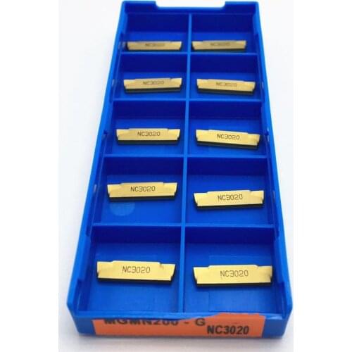 10PCS Grooving Tool MGMN200 NC3020 Separate Grooving and Cutting Carbide Blade Turning Tool Milling Cutter Groove Blade MGMN 200