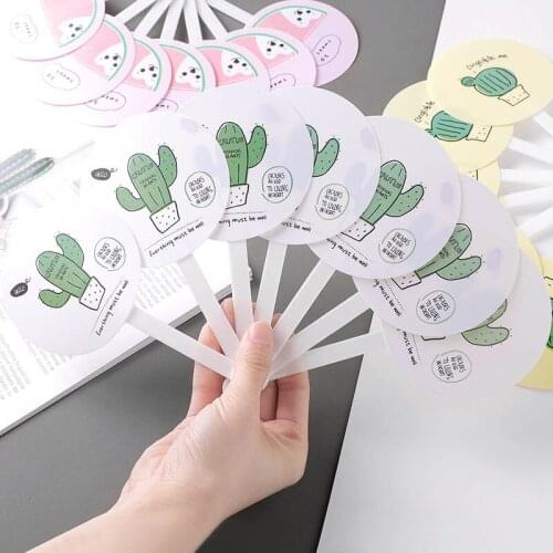 Summer Supplies 1Pcs Cute Fruit Pattern Folding Fan Portable Plastic Circular Children Students Gift Hand Fans