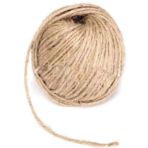 M Thick Brown Rustic Jute Twine Hessian String Cord Rope For Hand Craft 50M