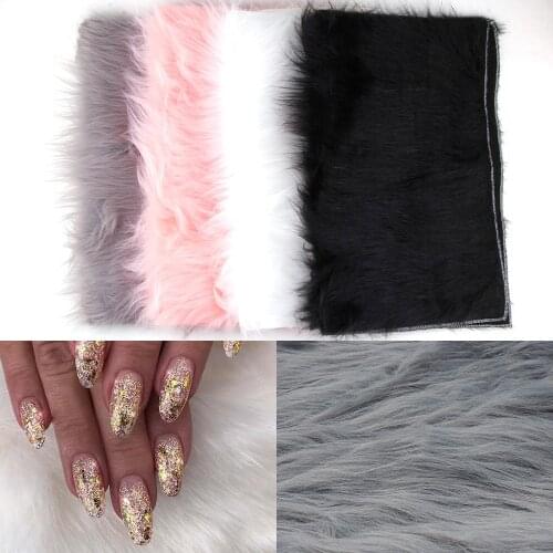 Nail Mat Soft Fur 40*50CM Nail Photo Background Practice Cushion Foldable Hand Rest Pad White/Grey/Pink/Black Nail Equipment