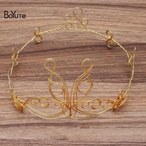 BoYuTe (2 Pieces/Lot) 18CM Diameter Metal Iron Handmade Crown Tiara Materials Factory Direct Sale DIY Jewelry Accessories