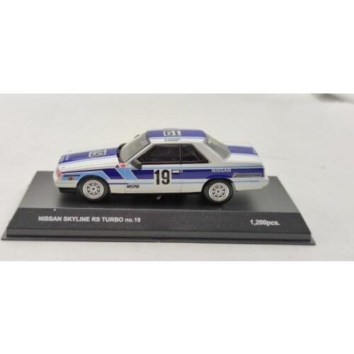 Kyo sho 1:43 NISSAN SKYLIN RS TURBO NO.19 Alloy model Vintage car Metal toys for childen kids diecast gift