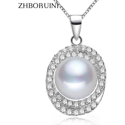 ZHBORUINI 2019 Fashion Necklace Pearl Jewelry Natural Freshwater Pearl Pendant 925 Sterling Silver Jewelry For Women Accessories