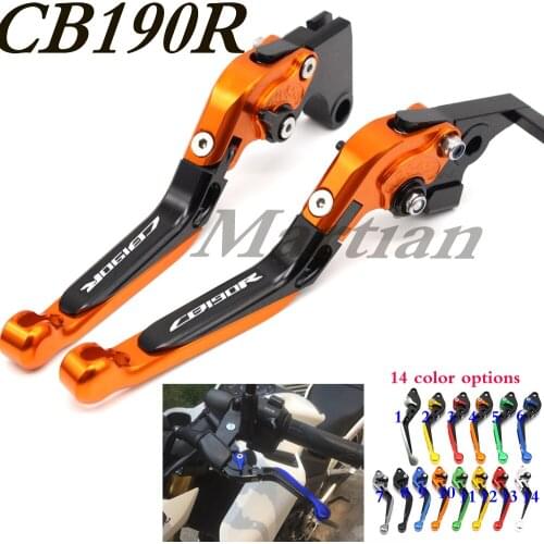 With Logo Motorcycle Folding Extendable CNC Moto Adjustable Clutch Brake Levers For Honda CB 190R CB190R CB 190 R 2015-2017 2016