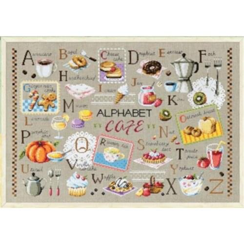Cute Cartoon Cross Stitch Kit Chinese Embroidery DIY Materials Pack SODA Collection Kitchen Food Letters ABC