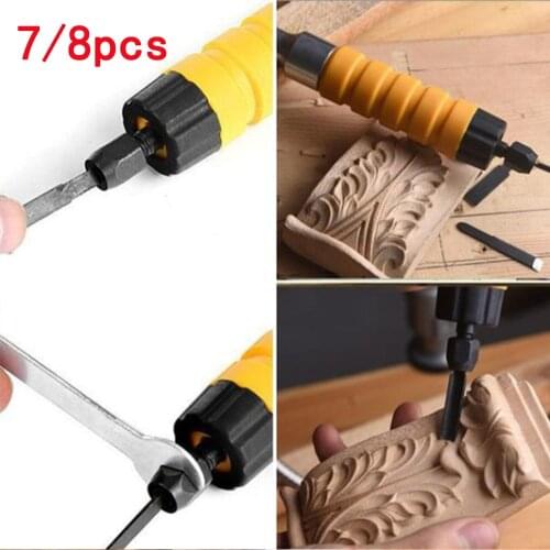 7pcs/set Machine Chisel Tool Wish Set Woodworking Electric Wood Carving Tools
