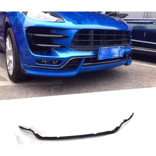 Carbon Fiber Front Bumper Molding Canards Grill Trim Strip Cover For Porsche Macan Turbo 2014-2018 Car Styling
