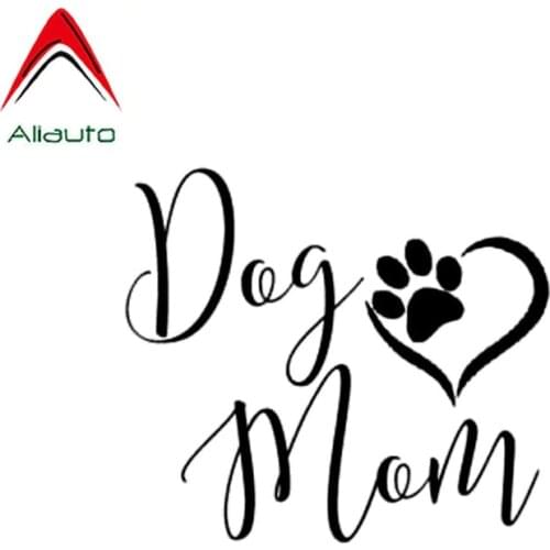 Aliauto Cartoon Car Sticker Dog Mom Sweet Footprints Accessories Vinyl Decal for Kia Rio Mustang Renault Peugeot Skoda,13cm*11cm