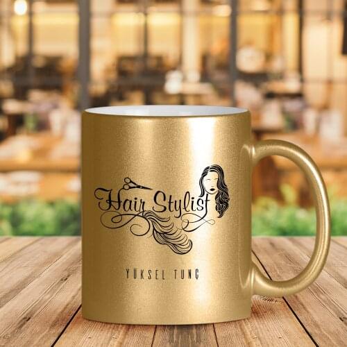 Personalized Professional Hair Designer Gold Gilded Mug Cup-1